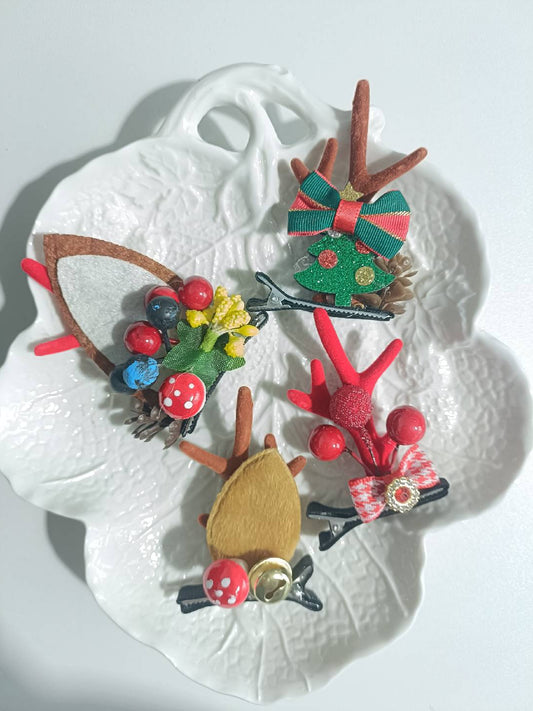 (NEW)Frosted Berries&Starlight:Holiday Hair Clip