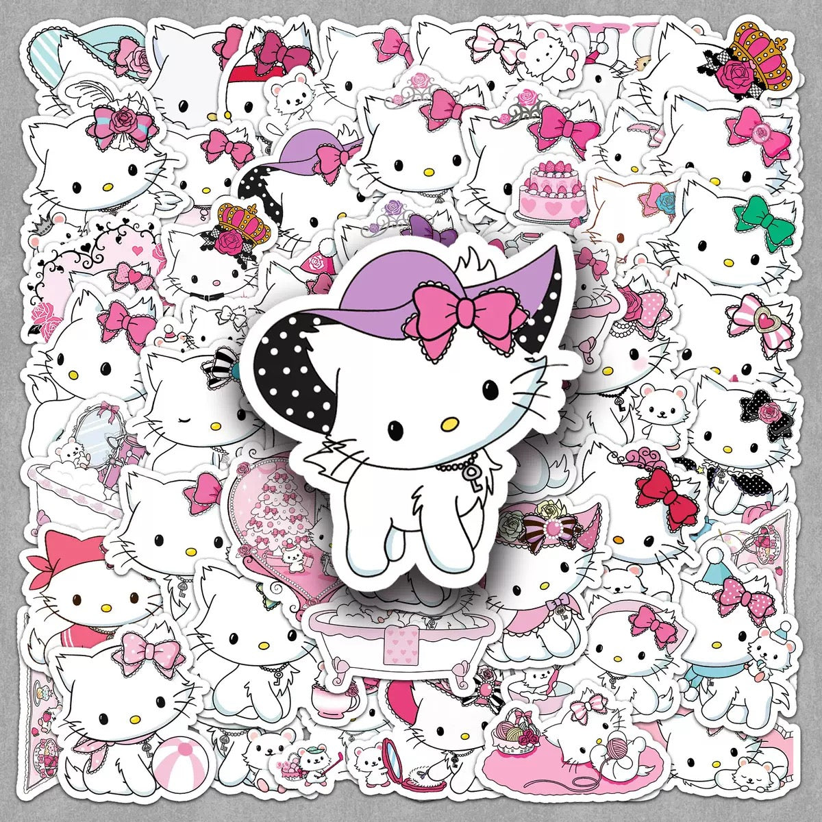 Lace dreaming Kitty cat sticker over 50 types