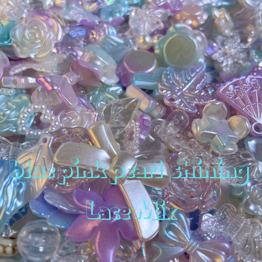 Mermaid pink blue ——Shape of Roses Mix Lace beads