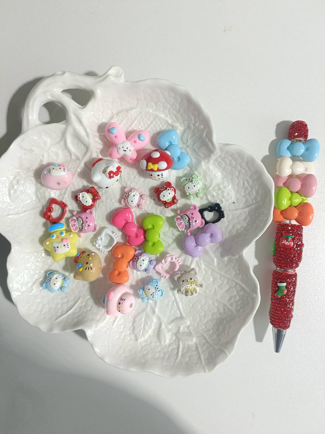 (NEW)Fancy Kitty Beads&Ribbon Bows